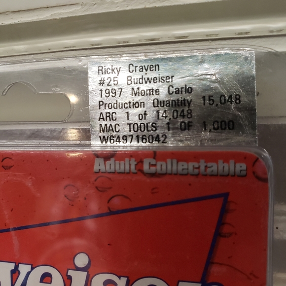 Ricky Craven 1/64 Scale #25 Budweiser 1997 Chevrolet Monte Carlo - Picture 4 of 10